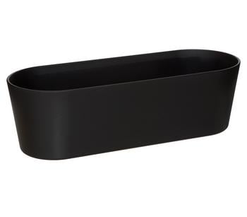 2 x LENI Kunststoff-Jardiniere Flori, oval, ca. B36/H11/T14 cm, Schwarz - Kunststoff - Mindestbestellmenge: 2 Stk.