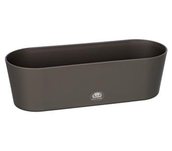 2 x LENI Kunststoff-Jardiniere Flori, oval, ca. B36/H11/T14 cm, Dunkelgrau - Kunststoff - Mindestbestellmenge: 2 Stk.
