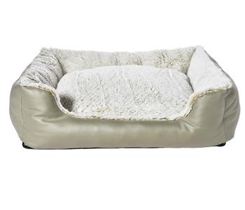 Dehner Lieblinge Kuschelbett Casim, rechteckig, beige/weiß
