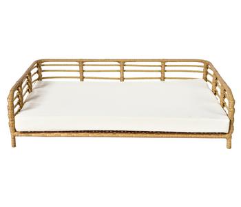 Dehner Lieblinge Kuschelbett Elton, rechteckig, weiß, ca. B74/H20/T49 cm, Weiß / Natur - Polyester Polyethylen Polypropylen