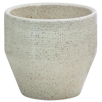 3 x Dehner Keramik-Übertopf Blumentopf Lea, konisch, creme - Keramik - Mindestbestellmenge: 3 Stk.