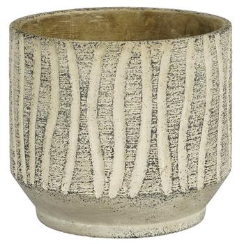 Dehner Beton-Übertopf Blumentopf Lembra, konisch, Grau - Beton