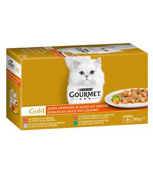 PURINA GOURMET™ Gold Nassfutter für Katzen Zarte Häppchen Multipack, 4 x 85 g
