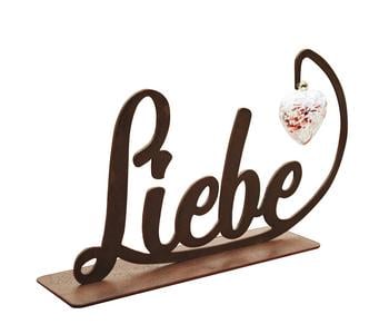 Ferrum Metall-Schriftzug Liebe, mit Glasherz, ca. H28 cm