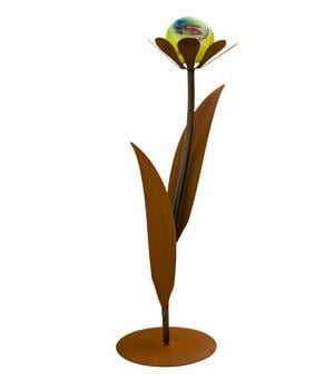 Ferrum Metall-Blume Jessy mit Glaskugel, ca. H77 cm