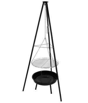 Esschert Grill-Feuerschale inkl. Dreibein, ca. B67,5/H157/T77 cm, Schwarz - Eisen