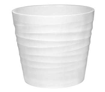 2 x Dehner Keramik-Übertopf Blumentopf Wave, konisch, Weiß - Keramik - Mindestbestellmenge: 2 Stk.