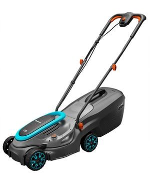 GARDENA Akku-Rasenmäher-Set PM 32/18V Ready-To-Use, Schwarz / Türkis Orange