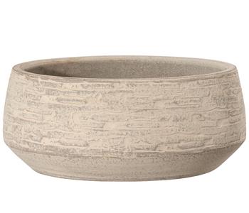 Dehner Keramik-Schale Tristan, bauchig, creme/braun, ca. Ø27/H11 cm