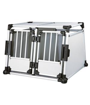 Trixie Hundetransportbox Aluminium, hellgrau/silber, Hellgrau / Silber - Aluminium