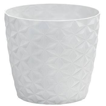 Dehner Kunststoff-Übertopf Blumentopf Crystal, konisch, Weiß - Kunststoff