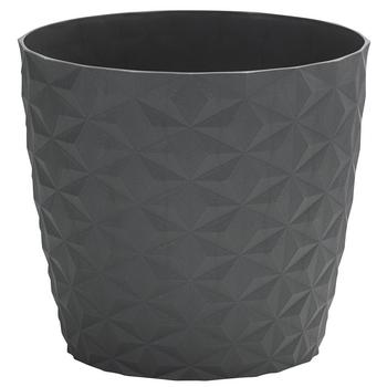 2 x Dehner Kunststoff-Übertopf Blumentopf Crystal, konisch, Grau - Kunststoff - Mindestbestellmenge: 2 Stk.