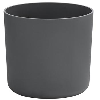 3 x Dehner Kunststoff-Übertopf Blumentopf Lora, rund, Grau - Kunststoff - Mindestbestellmenge: 3 Stk.