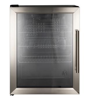 Cozze Kühlschrank 60l, ca. B47/H62,8/T49,5 cm, Schwarz / Silber - Stahl Glas Zink