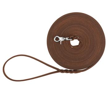 Trixie Schleppleine Rustic Fettleder, 10 m, S-L, dunkelbraun