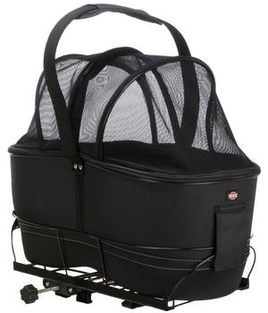 Trixie Fahrradkorb Long für Gepäckträger, ca. B29/H49/T60 cm, Schwarz - Textilien