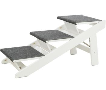 Trixie Treppenrampe, ca. B44/H46/T106 cm, Weiß / Grau - MDF Textilien