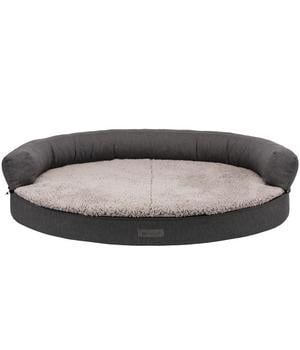 Trixie Vital Hundesofa Bendson, oval, dunkelgrau/hellgrau, ca. B100/T80 cm, Hellgrau / Dunkelgrau - Polyester Schaumstoff