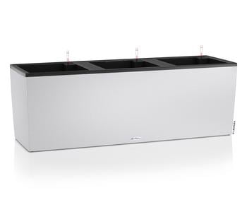 LECHUZA Kunststoff-Kasten Trio Stone inkl. Pflanzeinsatz, rechteckig, ca. B132,5/H46,5/T44,5 cm, Weiß - Kunststoff