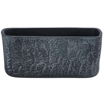 2 x Dehner Keramik-Jardiniere Mara, rechteckig, dunkelgrau, ca. B23/H10/T12 cm - Keramik - Mindestbestellmenge: 2 Stk.
