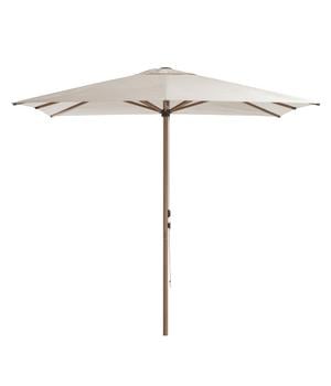 Dehner Sonnenschirm Santorini, ca. Ø350/H235 cm, Braun / Weiß - Aluminium Acryl