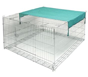Kerbl Freigehege mit Ausbruchsperre für Kaninchen, ca. B230/H70/T115 cm - Metall