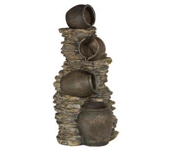 Dehner Polyresin-Gartenbrunnen Krüge, solarfähig, ca. H118 cm