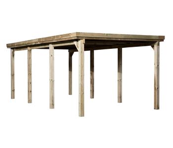 Weka Flachdach-Einzelcarport 617, Natur - Fichtenholz / PVC
