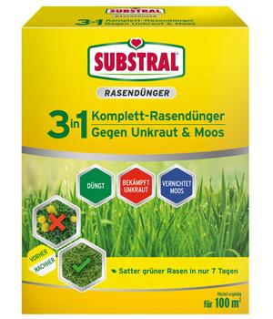 Substral® 3 in 1 Komplett-Rasendünger gegen Unkraut & Moos, 3,6 kg