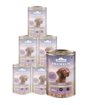 2 x Dehner Premium Nassfutter für Hunde Adult Sensitive, 6 400 g/800 g - Mindestbestellmenge: 2 Stk.