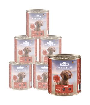 Dehner Premium Nassfutter für Hunde Junior, Rind mit Geflügel