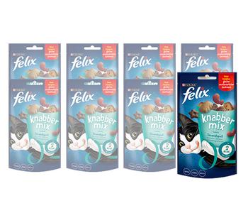 PURINA felix® Katzensnack KnabberMix Strandspaß, 8 x 60 g
