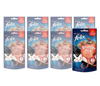 PURINA felix® Katzensnack KnabberMix Grillspaß, 8 x 60 g