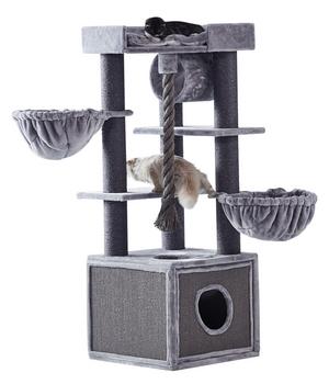 Nobby Kratzbaum Adile, dunkelgrau, ca. B60/H166/T60 cm - Holz / Plüsch Sisal