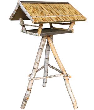 dobar wildlife XXL Vogelfutterhaus, inkl. Ständer, ca. B80/H125/T75 cm, Natur - Birkenholz