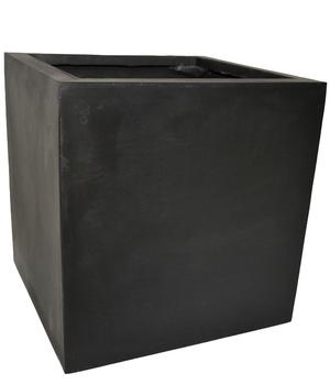 Eastwest Fiberglas-Kübel der Bundesgartenschau, quadratisch, schwarz, ca. B60/H60/T60 cm