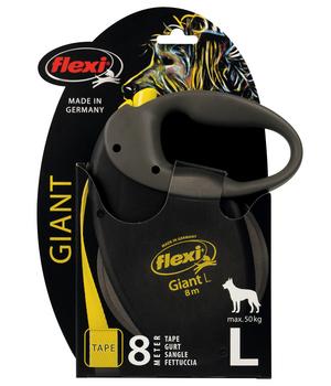 flexi Hundeleine Gurt-Leine Giant, Large, 8m, Schwarz / Gelb
