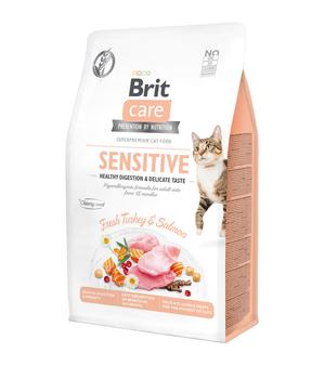Brit Care Trockenfutter für Katzen Sensitive Adult, Truthahn & Lachs