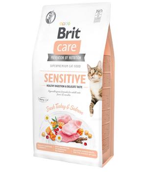 Brit Care Trockenfutter für Katzen Sensitive Adult, Truthahn & Lachs