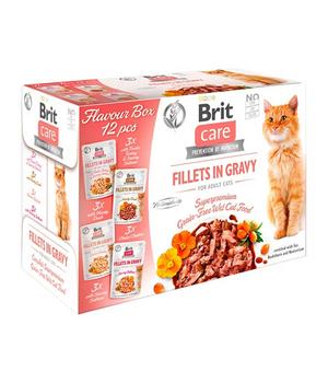Brit Care Nassfutter für Katzen Flavour Box Filets in Soße Adult, 12 x 85 g