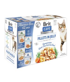 Brit Care Nassfutter für Katzen Flavour Box Filets in Gelee Adult, 12 x 85 g
