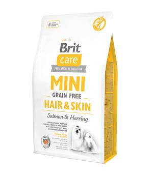 Brit Care Trockenfutter für Hunde Hair & Skin Mini Adult, Lachs & Hering