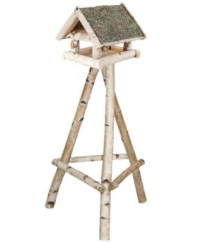 Dehner Natura Premium Futterhaus Augsburg mit Heudach, inkl. Ständer Birkenholz, ca. B60/H135/T60 cm