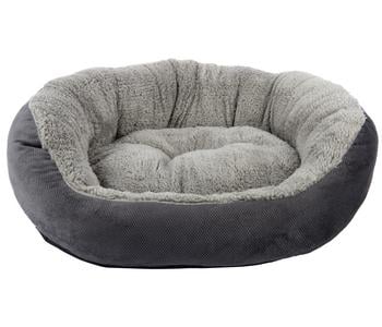 Dehner Lieblinge Kuschelbett Milow, oval, grau - Polyester