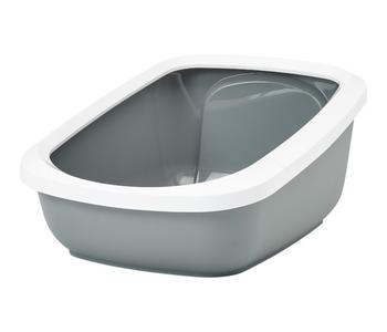 SAVIC Katzentoilette Aseo Jumbo, weiß/grau, ca. B48,5/H28/T67,5 cm