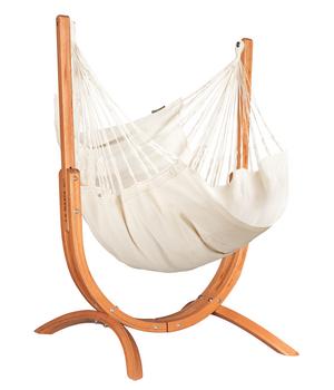 La Siesta Hängesessel Udine, Creme - Baumwolle / Eukalyptusholz