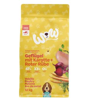 WOW® Trockenfutter für Hunde Junior Geflügel mit Karotte + Roter Rübe