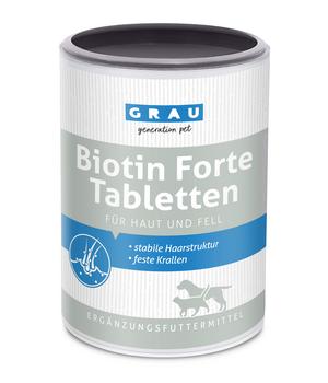 GRAU Ergänzungsfuttermittel für Hunde und Katzen Biotin Forte Haut und Fell Tabletten, 320 g