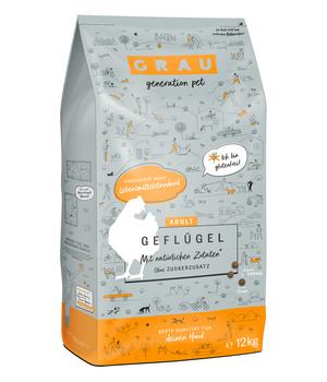 GRAU Trockenfutter für Hunde Adult, 12 kg