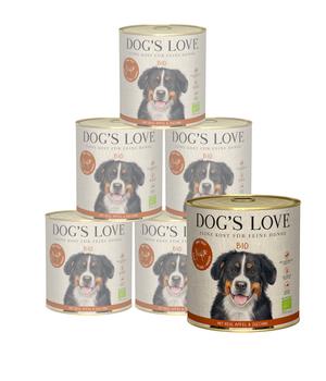 DOG'S LOVE Nassfutter für Hunde Bio, 6 x 800 g